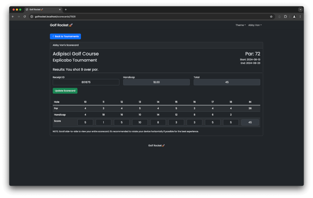 Scorecard View